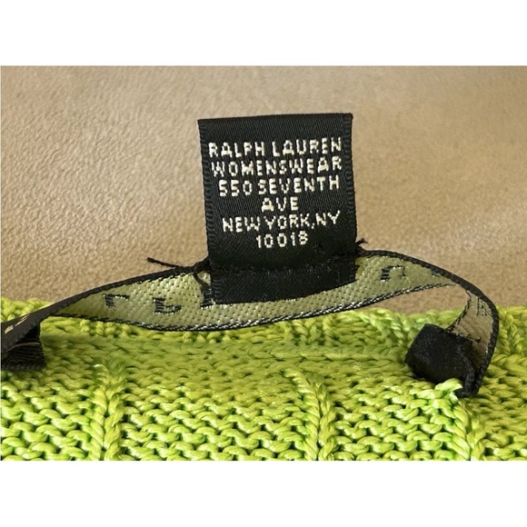 Ralph Lauren Black Label Green 100% Silk Cable Knit Sweater - Picture 5 of 13